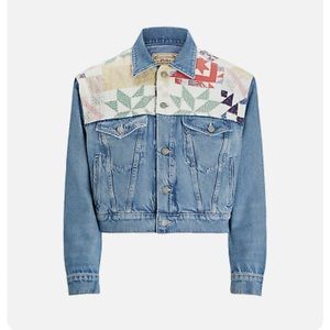 Women's Polo Ralph Lauren Quilted Patchwork Denim Trucker Jacket New